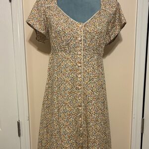 Arizona Jean Company Floral Button-Front Midi Dress